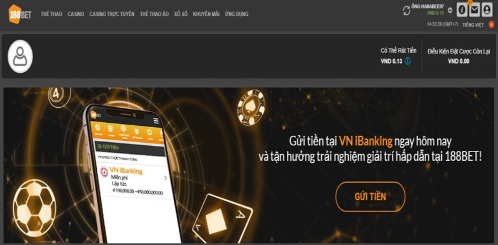 Điều kiện để thực hiện rút tiền 188bet